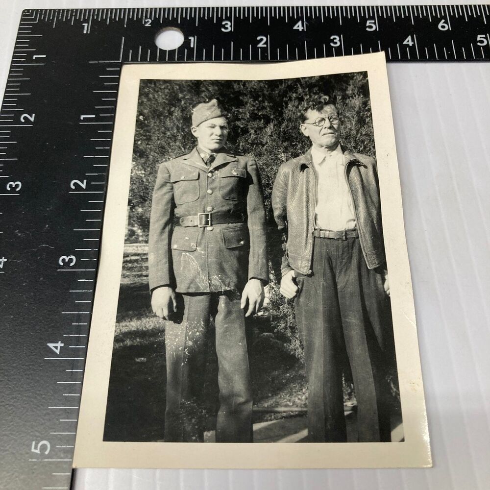Military Soldier Man 1940s Snapshot Photograph WWII Era Uniform Americana